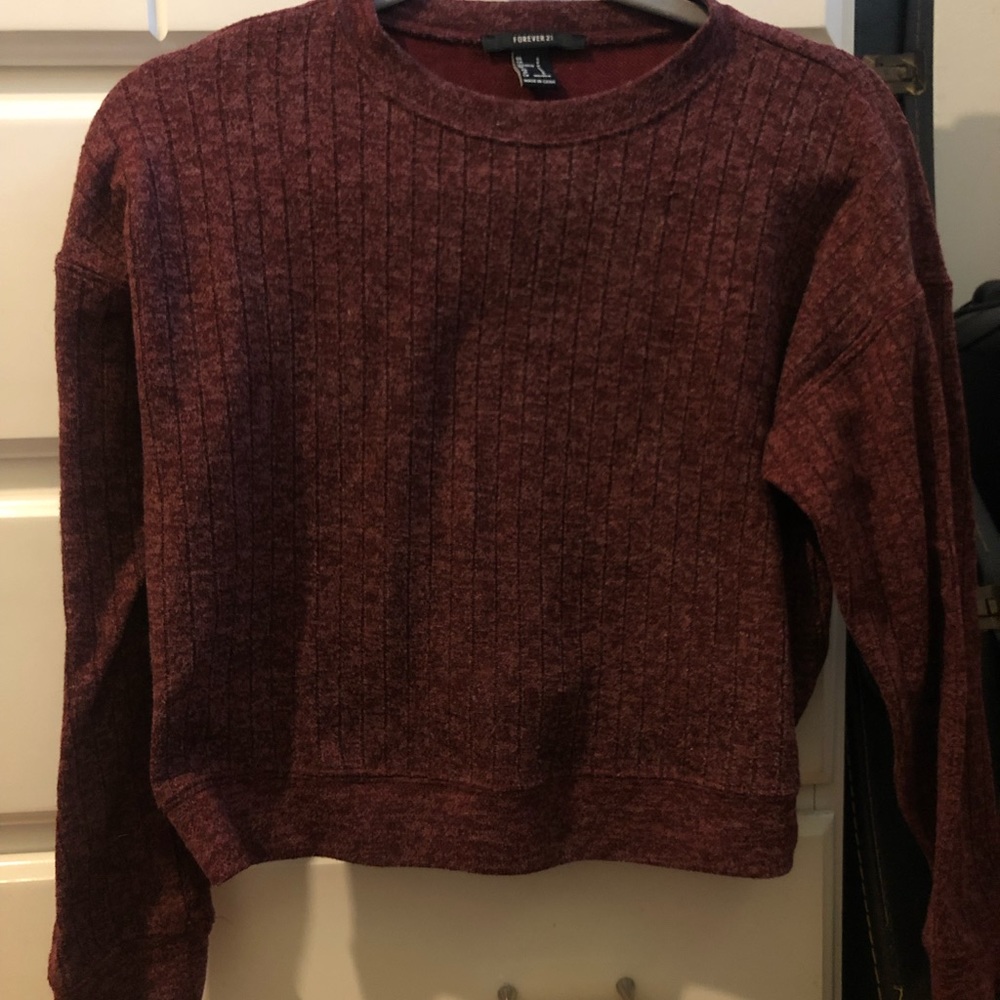 Maroon sweater long sleeve top